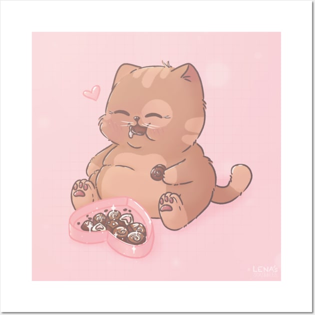 Box of Chocolate Cat Wall Art by LenasScribbles